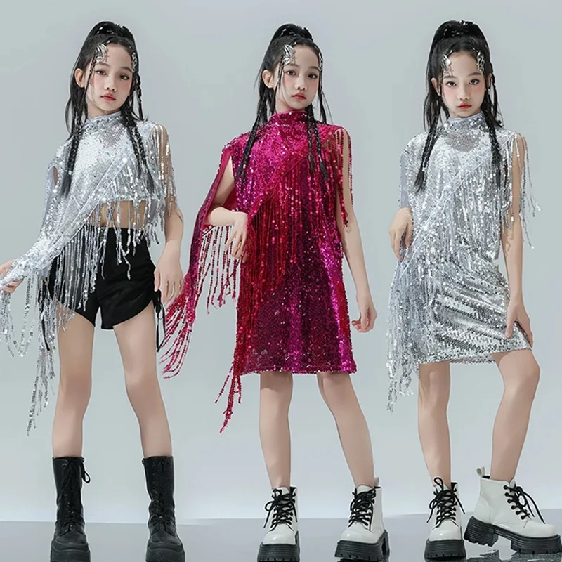 Sequin Jazz Dance Suit For Girls Kpop Stage Outfit Hip Hop Clothes Kids Fashion Clothing Party Show Costume Silver Dress AMY1181
Sequin Jazz Dance Suit For Girls Kpop Stage Outfit Hip Hop Clothes Kids Fashion Clothing Party Show Costume Silver Dress AMY1181