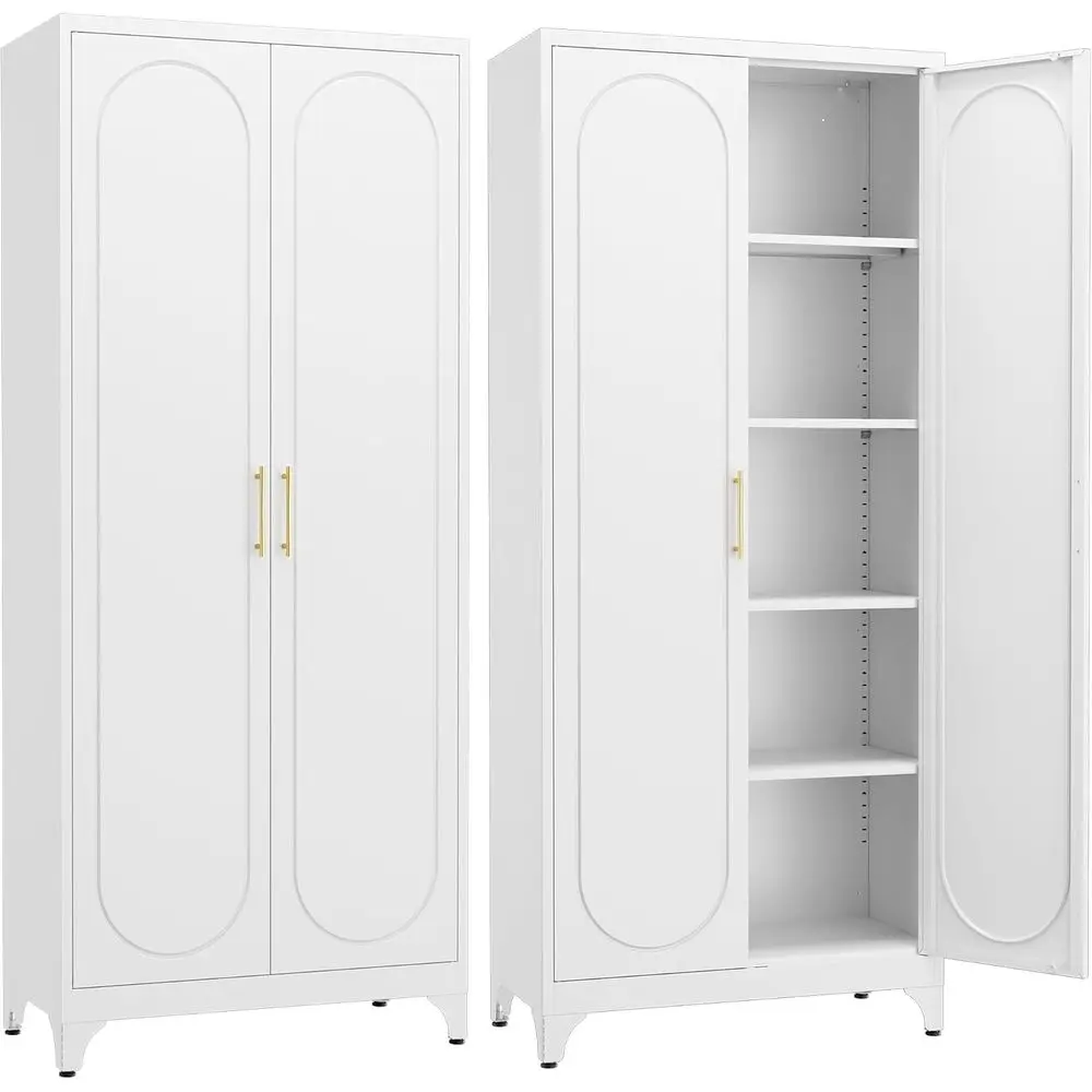 Kitchen Pantry Cabinet,75 Inch White Metal Storage Cabinet with Door and Adjustable, Tall Pantry Cabior Kitchen Storage,Cupboard
Kitchen Pantry Cabinet,75 Inch White Metal Storage Cabinet with Door and Adjustable, Tall Pantry Cabior Kitchen Storage,Cupboard
