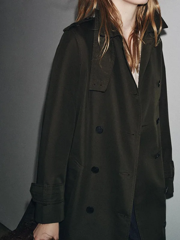 Ele Long Sve Women's Windbreaker Double-breasted Lapel Waterproof Faion Outerwear for Winter Season Sli Versatile
Ele Long Sve Women's Windbreaker Double-breasted Lapel Waterproof Faion Outerwear for Winter Season Sli Versatile