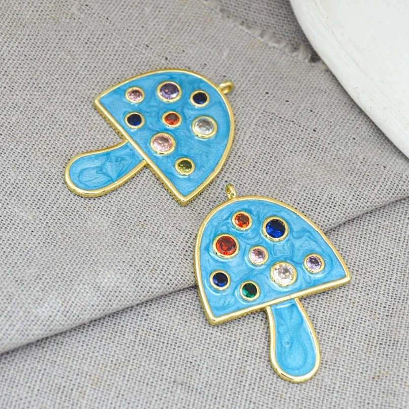 5Pcs Enamel Wholesale Blue Jewelry Metal Cubic Zirconia Plant Mushroom Invisible Setting Copper Gold Color Pendant
5Pcs Enamel Wholesale Blue Jewelry Metal Cubic Zirconia Plant Mushroom Invisible Setting Copper Gold Color Pendant