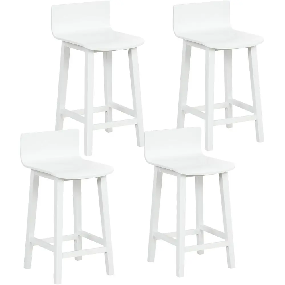 Set of 4 White Wooden Bar Stools, 24.5 Counter Height with Low Back and Footrest, Suitable for Kitchen Island, Dining Area, Brea
Set of 4 White Wooden Bar Stools, 24.5 Counter Height with Low Back and Footrest, Suitable for Kitchen Island, Dining Area, Brea