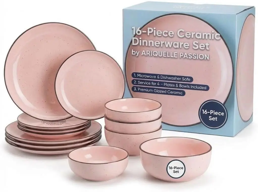 16-Piece Ceramic Dinnerware Sets| Plates And Bowls Sets| Ceramic Plates & Bowls, Dish Set For Kitchen And Dining| Microw
16-Piece Ceramic Dinnerware Sets| Plates And Bowls Sets| Ceramic Plates & Bowls, Dish Set For Kitchen And Dining| Microw