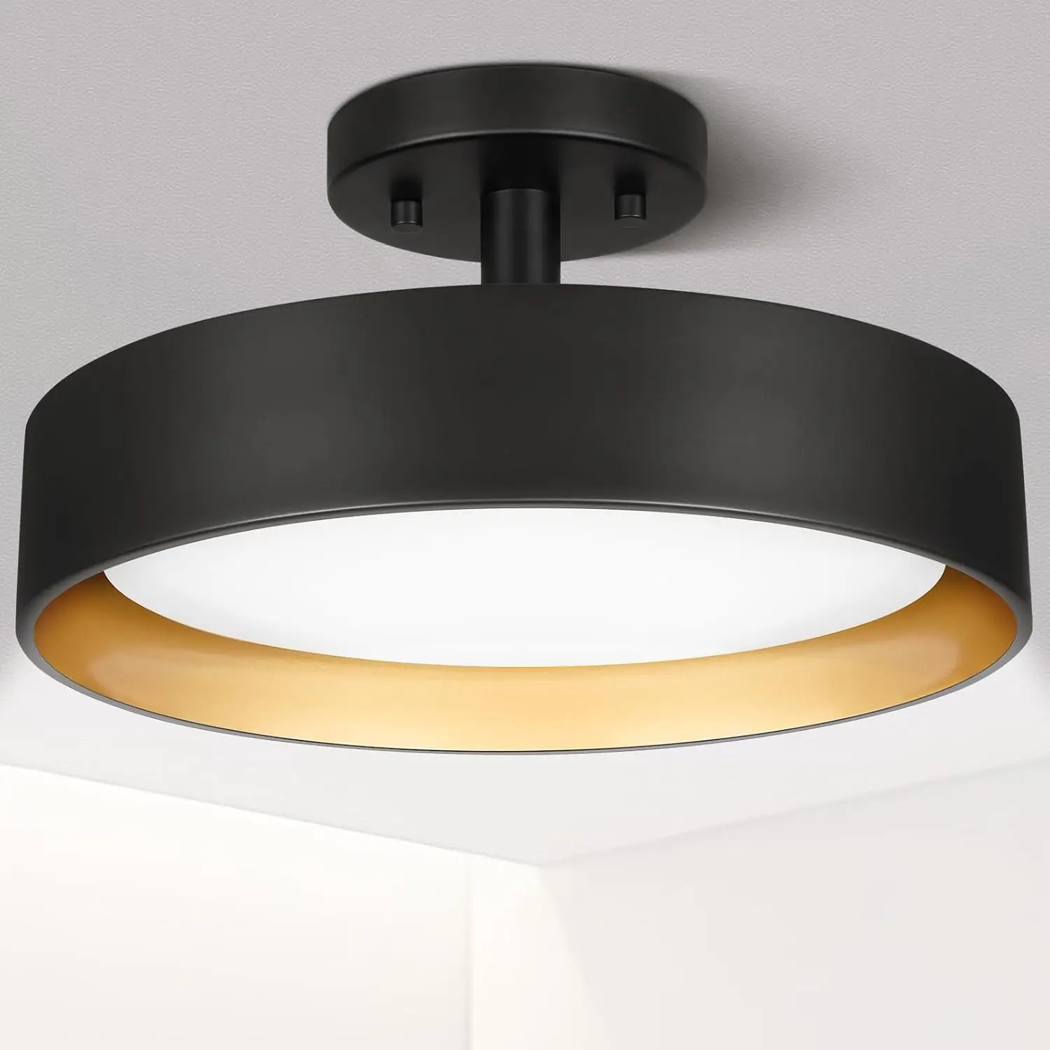 12" 25W Dimmable LED Ceiling Light, Black with Gold Inside, 5000K Daylight for Hallway Kitchen
12" 25W Dimmable LED Ceiling Light, Black with Gold Inside, 5000K Daylight for Hallway Kitchen
