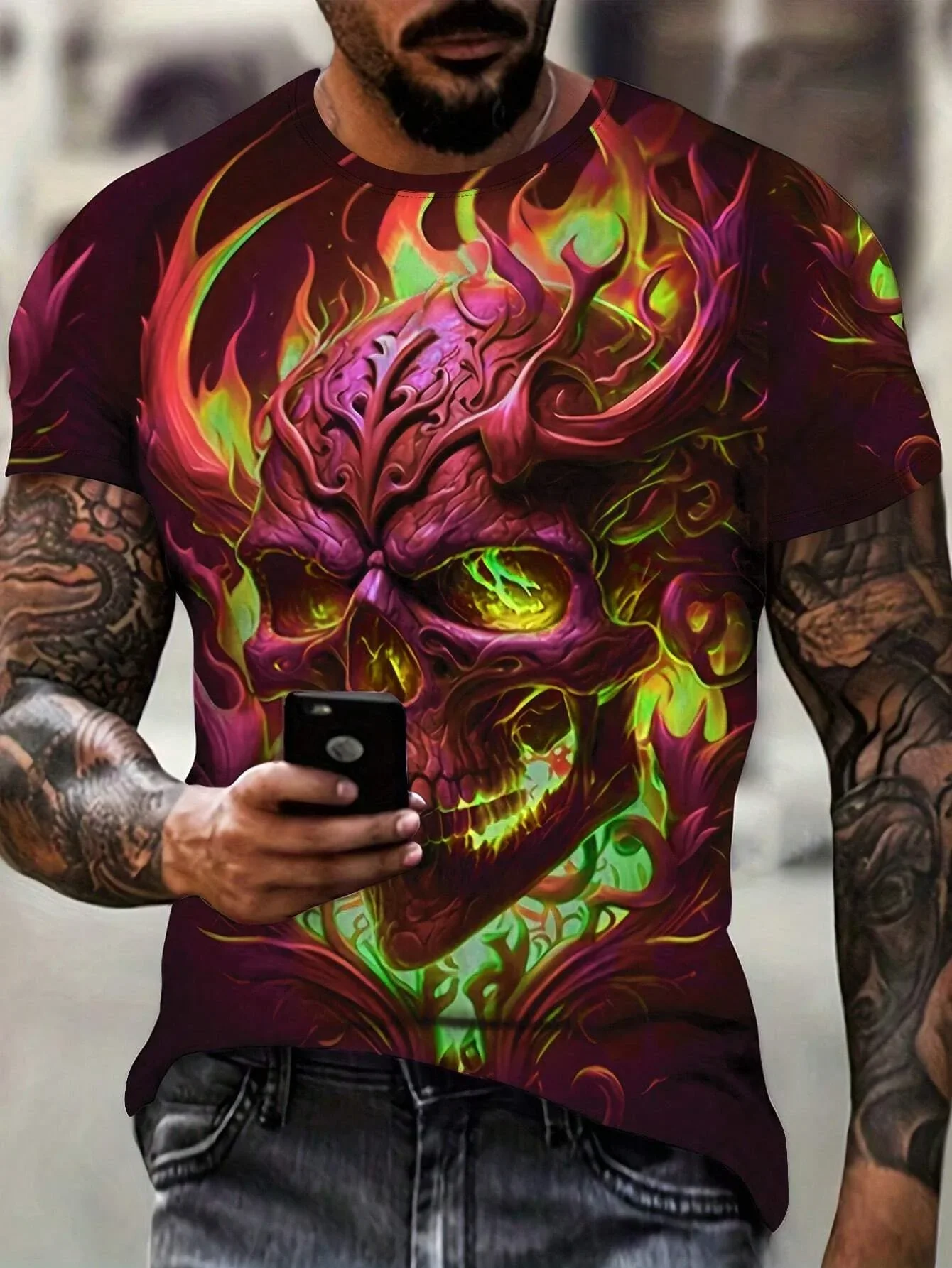 Summer Men's Skull Graphic 3D Printed T-shirt Men's Everyday Street Vintage Clothing T-shirt Oversized Crew Collar Casual T-shir
Summer Men's Skull Graphic 3D Printed T-shirt Men's Everyday Street Vintage Clothing T-shirt Oversized Crew Collar Casual T-shir