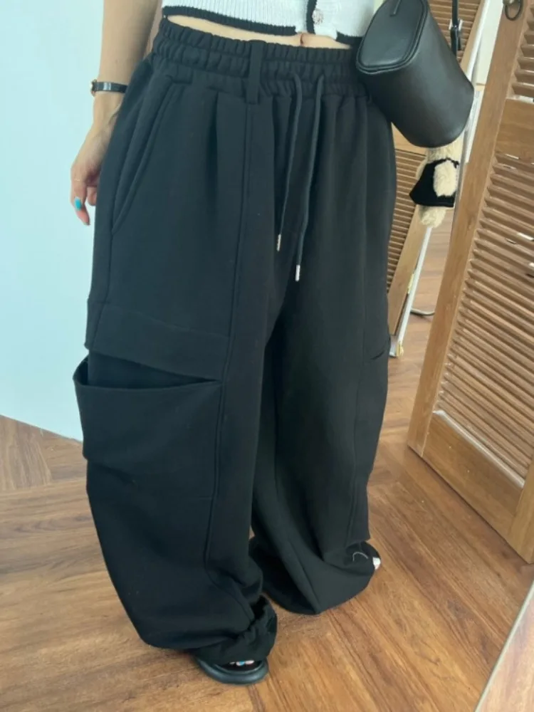 Women's Casual Wide Leg Pants Elastic Waist Big Pockets Versatile Loose Slimming Korean Design Sporty Sweatpants
Women's Casual Wide Leg Pants Elastic Waist Big Pockets Versatile Loose Slimming Korean Design Sporty Sweatpants