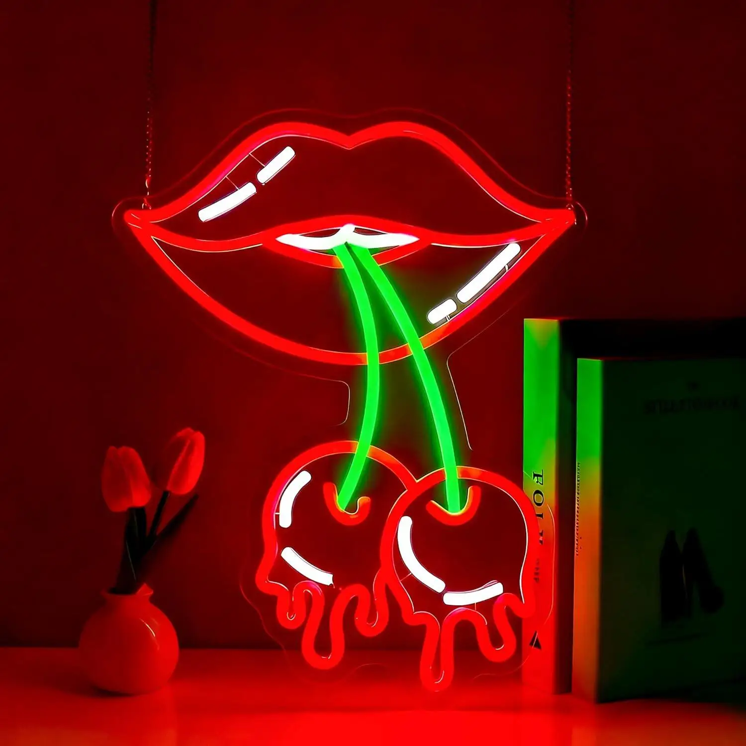Cherry Lips Neon Sign USB Dimmab LED Lights for Bedroom Club Party Bar Shop Hotel Gaming Room Decoration Wall Decor Night Light
Cherry Lips Neon Sign USB Dimmab LED Lights for Bedroom Club Party Bar Shop Hotel Gaming Room Decoration Wall Decor Night Light