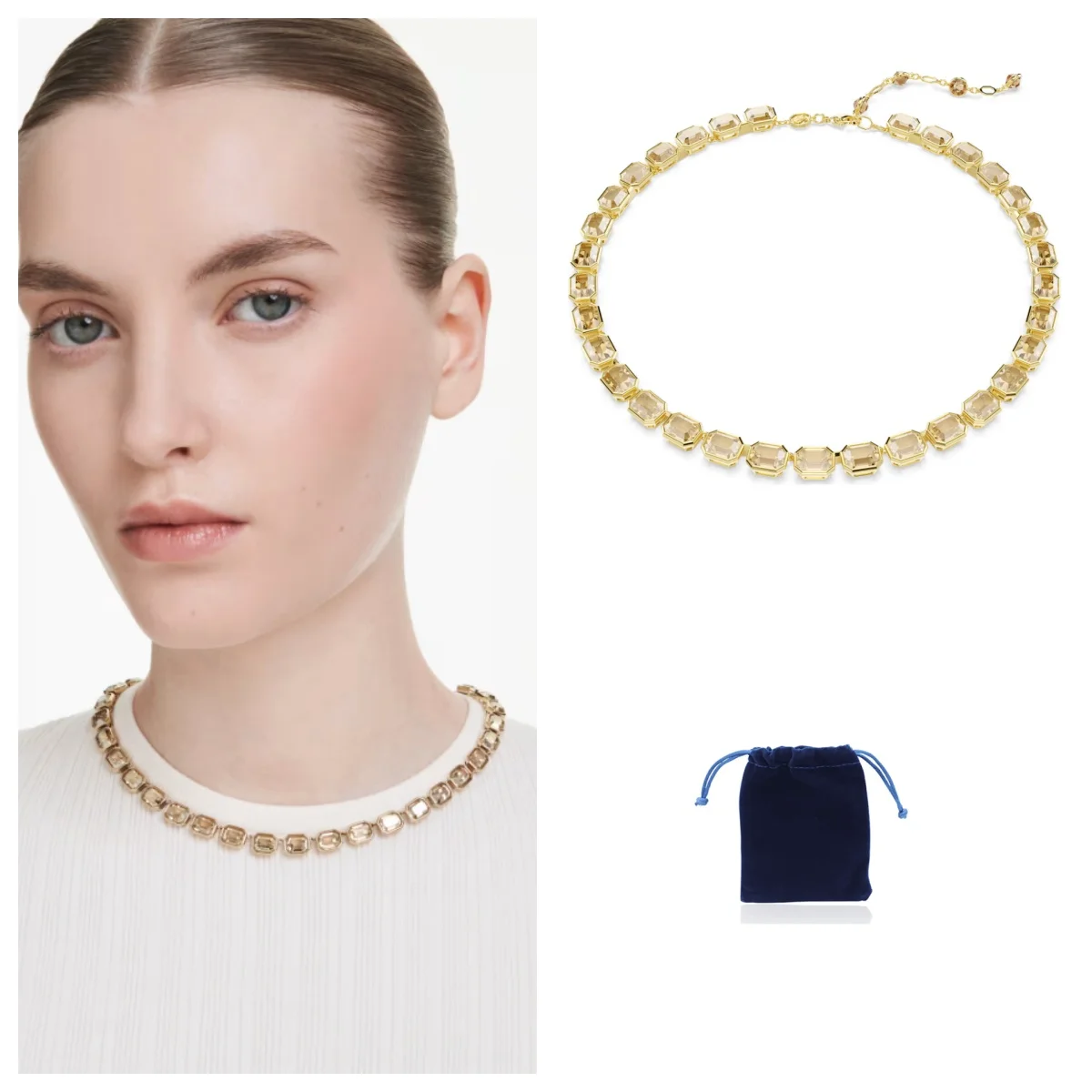 Millenia necklace Octagon cut, Yellow, Gold-tone plated
Millenia necklace Octagon cut, Yellow, Gold-tone plated