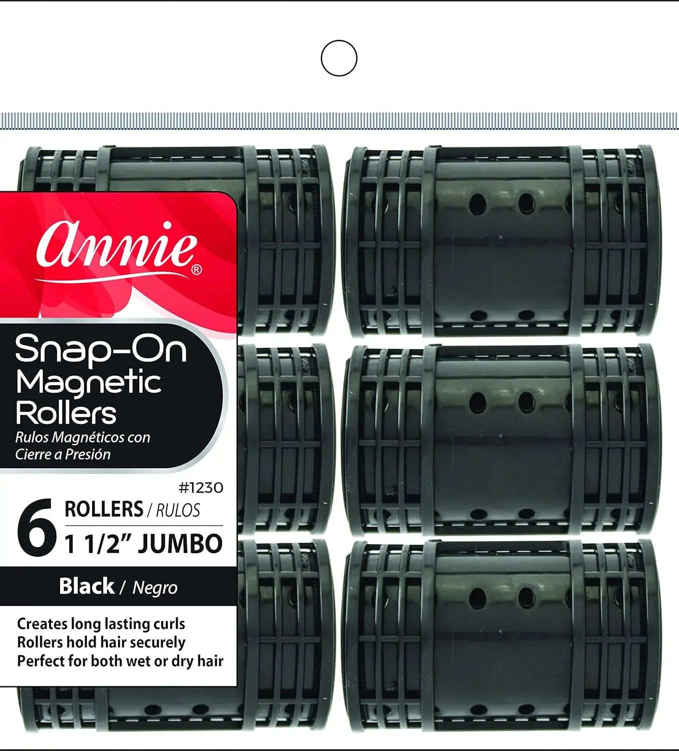 Jumbo Magnetic Hair Rollers 1.5 Inch – Snap-On Locking Hood, No Pins Needed – Black, 6 Count
Jumbo Magnetic Hair Rollers 1.5 Inch – Snap-On Locking Hood, No Pins Needed – Black, 6 Count
