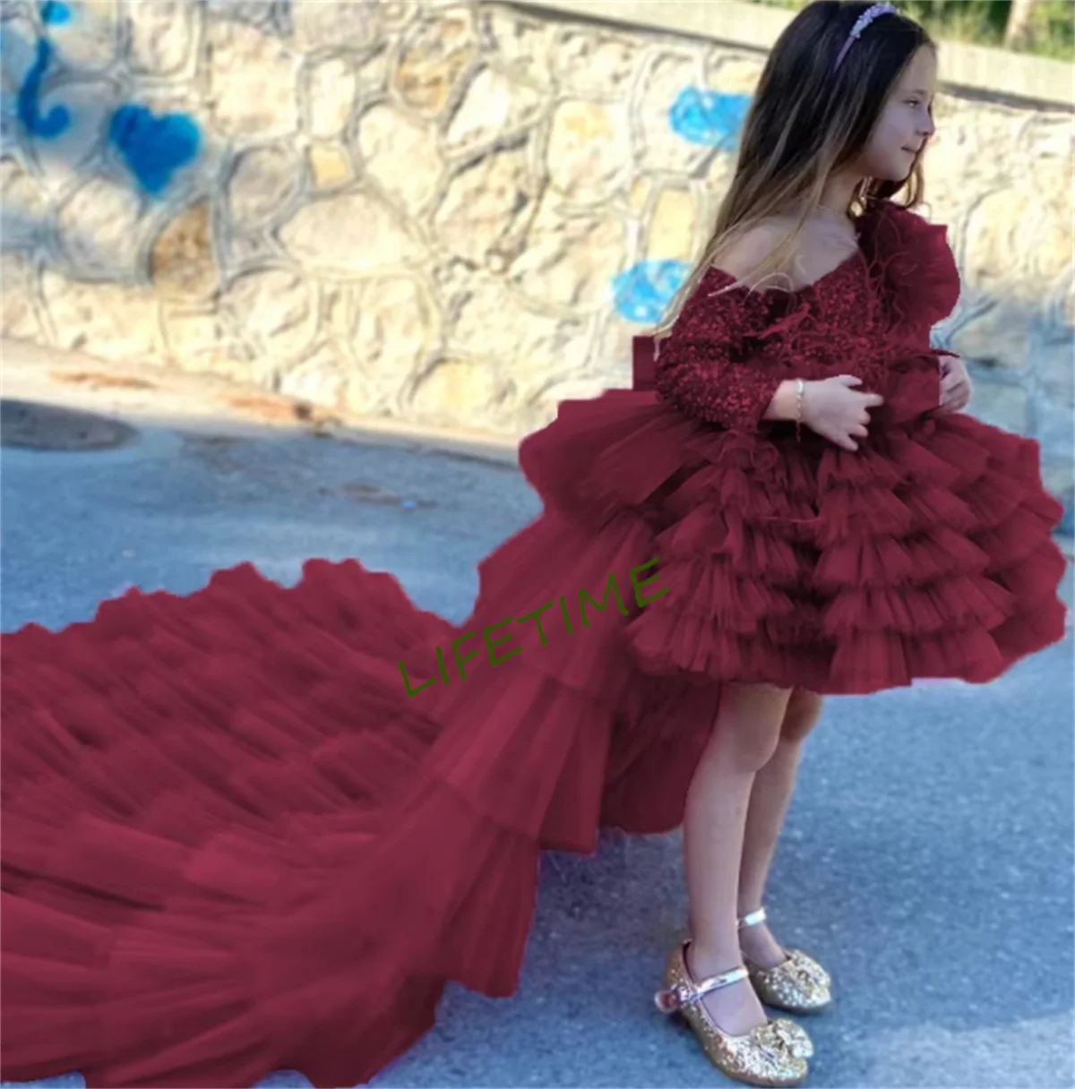 CustomizedTulle Sequined Wedding Flower Girl Dresses One Shoulder Full Sleeves Pageant Dress With Detachable Train Long Birthday
CustomizedTulle Sequined Wedding Flower Girl Dresses One Shoulder Full Sleeves Pageant Dress With Detachable Train Long Birthday