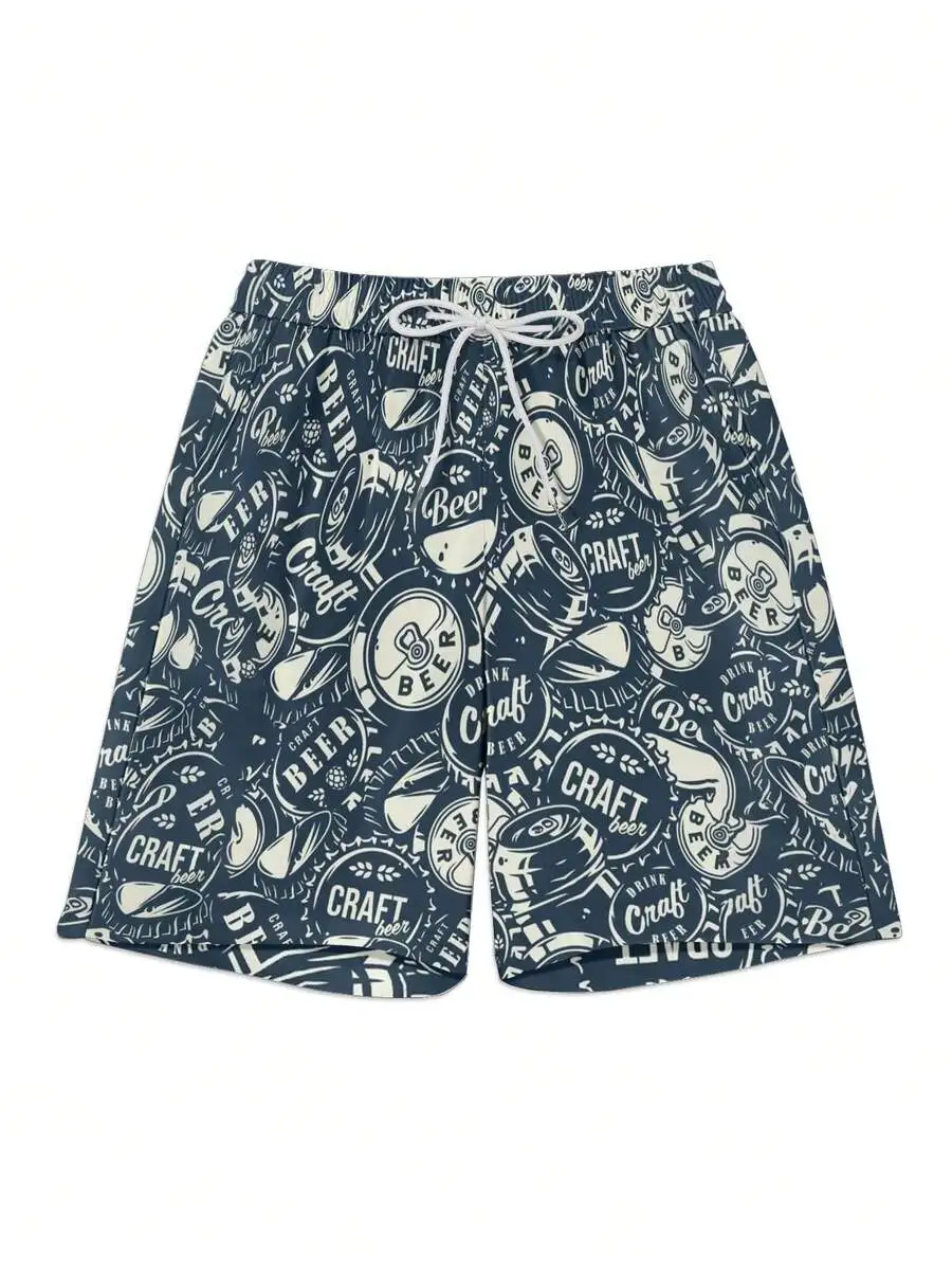 Mens Retro Craft Beer Can Print Beach Shorts Dark Blue Casual Summer Woven
Mens Retro Craft Beer Can Print Beach Shorts Dark Blue Casual Summer Woven
