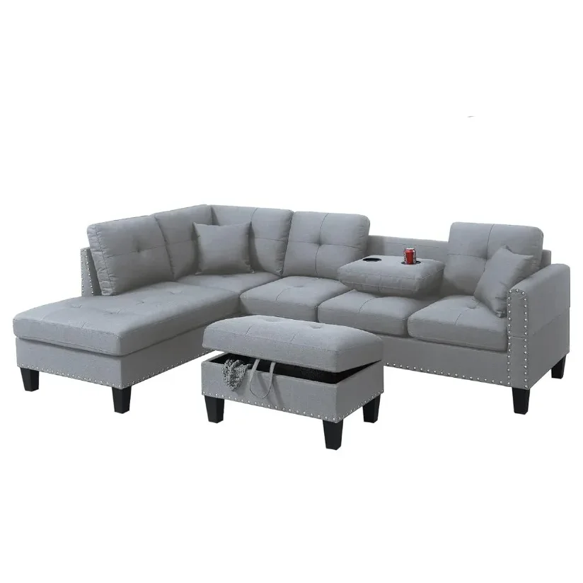 Combination Sofa Set, Includes Storage Footstool, Cup Holder, Convertible Chaise Longue Sofa Living Room Furniture Sofa Set
Combination Sofa Set, Includes Storage Footstool, Cup Holder, Convertible Chaise Longue Sofa Living Room Furniture Sofa Set