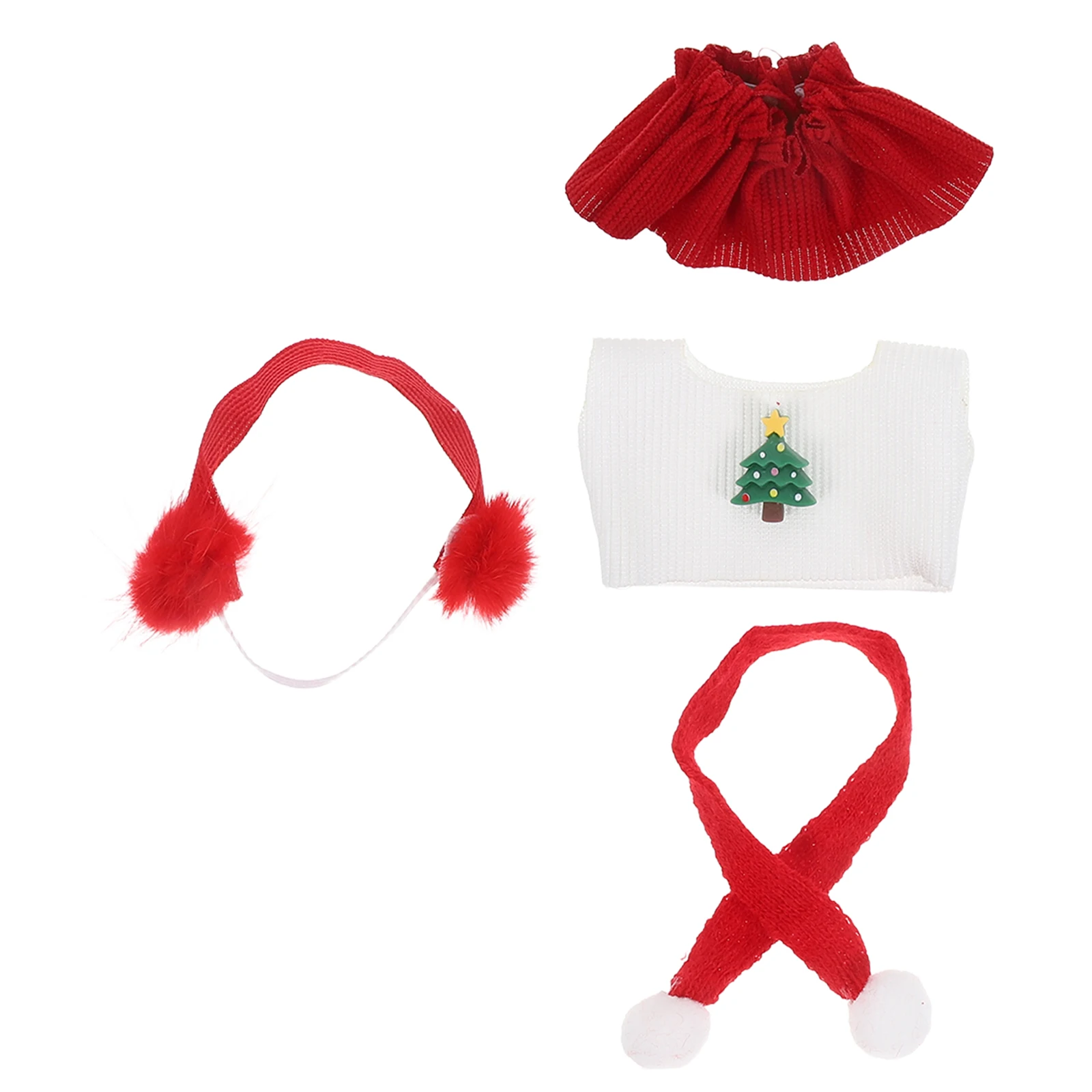 1 set Clothes Set Christmas Outfit For Labubu 1 2 3 Red Santa Skirt Knitted Sweater Earmuffs Scarf Winter Dress Fashion
1 set Clothes Set Christmas Outfit For Labubu 1 2 3 Red Santa Skirt Knitted Sweater Earmuffs Scarf Winter Dress Fashion