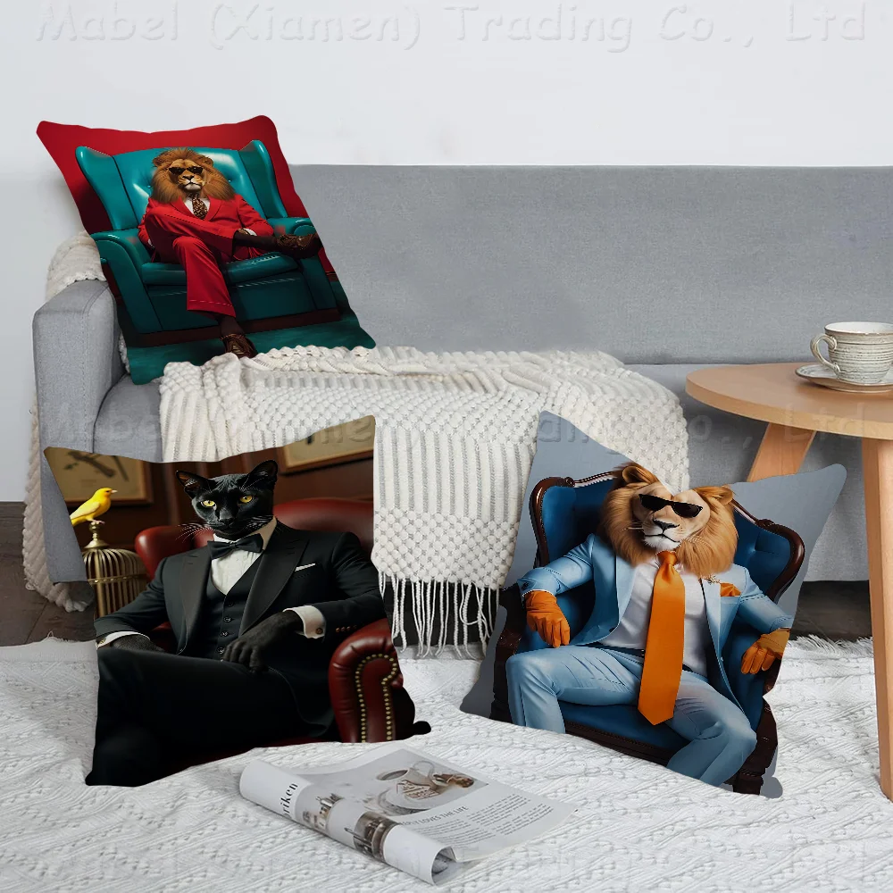 Funny Elegant Animals Cool Cheetah Gorilla Zebra With Suit Cushion Cover Decor Pillowcase Printed Cushion Case For Couch
Funny Elegant Animals Cool Cheetah Gorilla Zebra With Suit Cushion Cover Decor Pillowcase Printed Cushion Case For Couch