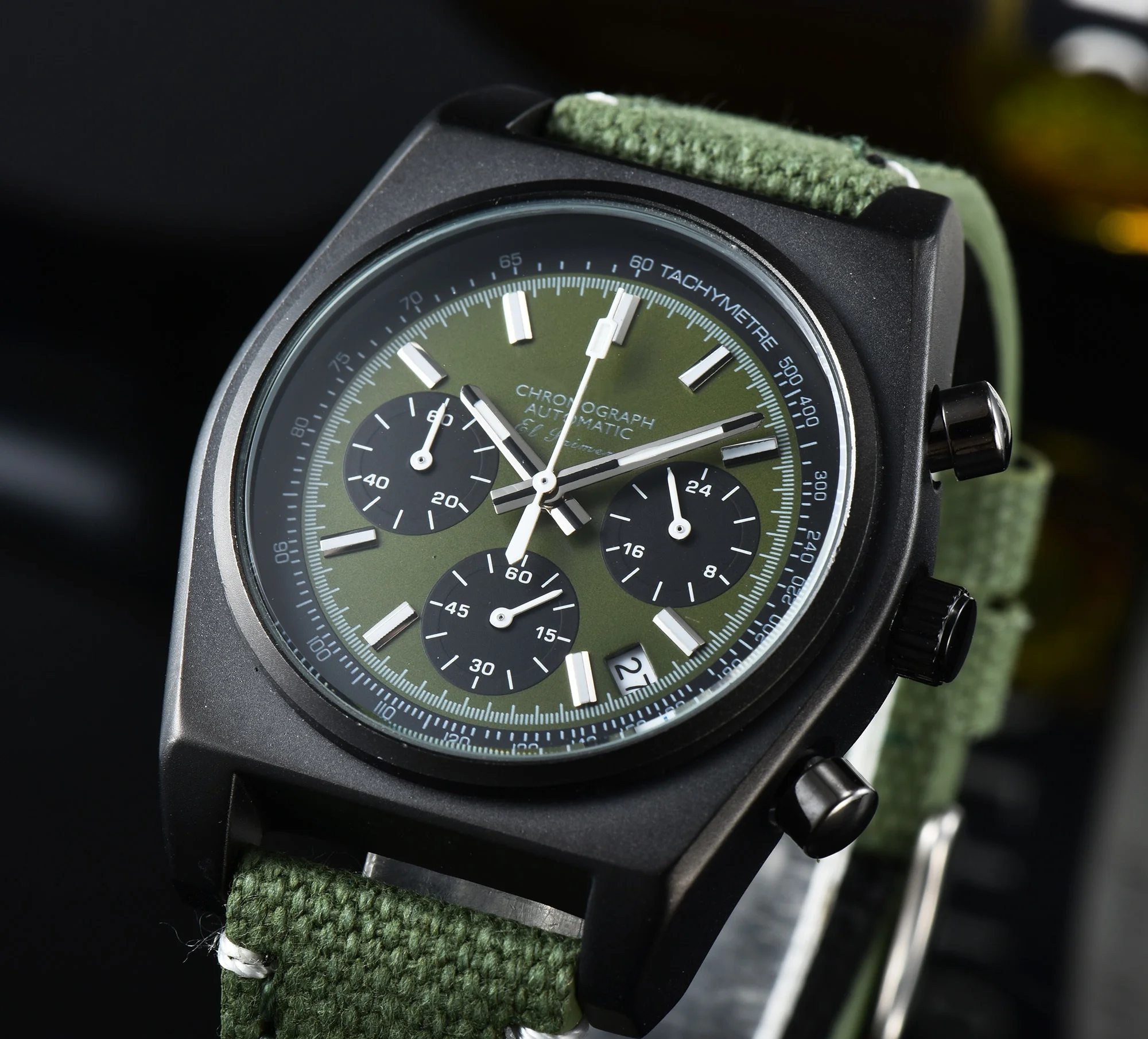 Hot Sale El Primero Style Chronograph Men Watch Brown Dial Orange Leather Strap Quartz Wristwatch Trending El Primero Style Chronograph Men Watch Green Dial Green Canvas Strap Quartz Wristwatch ZH075
Hot Sale El Primero Style Chronograph Men Watch Brown Dial Orange Leather Strap Quartz Wristwatch Trending El Primero Style Chronograph Men Watch Green Dial Green Canvas Strap Quartz Wristwatch ZH075