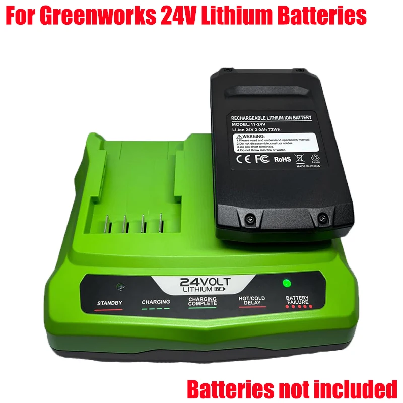 24V Dual-Port Lithium Battery Charger Compatible for Greenworks 24V Lithium Batteries Rapid Charger Power Tool Battery Charger
24V Dual-Port Lithium Battery Charger Compatible for Greenworks 24V Lithium Batteries Rapid Charger Power Tool Battery Charger