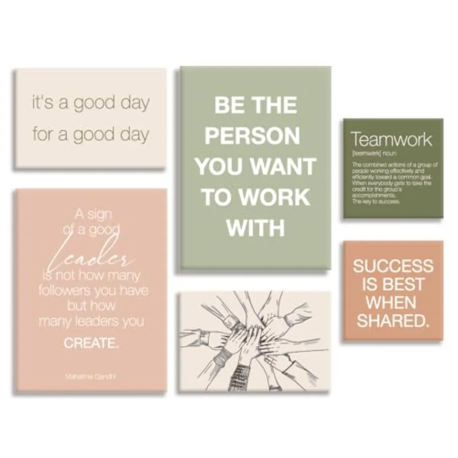 Office Wall Decor-Motivational Teamwork Office Wall Art Canvas Frame Set of 6-Team Work Leadership Workplace Bullet Board Break
Office Wall Decor-Motivational Teamwork Office Wall Art Canvas Frame Set of 6-Team Work Leadership Workplace Bullet Board Break