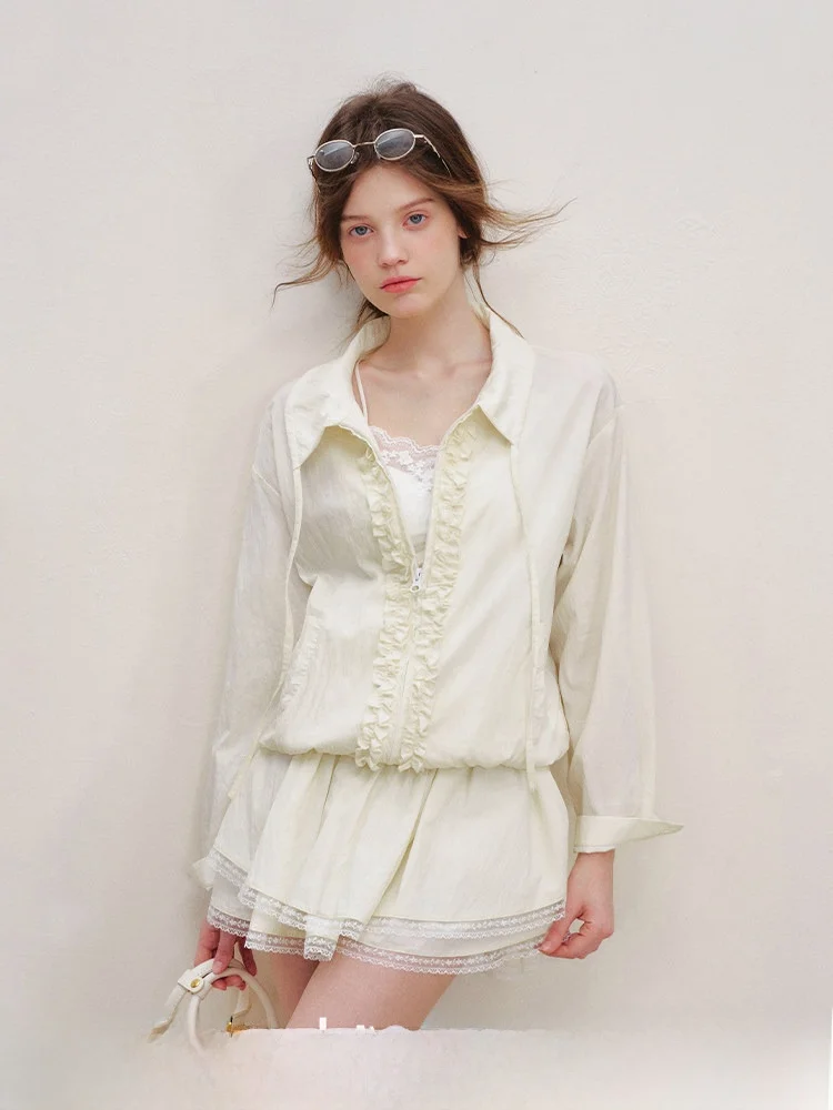 Kroche Blokette Thin Transparent Silk Dstring Puffy ort Skirt Set Women's Faion Spring Summer Outfit Long Sve Zipper
Kroche Blokette Thin Transparent Silk Dstring Puffy ort Skirt Set Women's Faion Spring Summer Outfit Long Sve Zipper