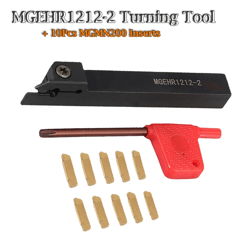 1PC Outer Grooving Tool Holder MGEHR1212-2 + 10PCS MGMN200 Carbide Blade Inserts + 1PC Wrent For CNC Lathe Turning Tool
1PC Outer Grooving Tool Holder MGEHR1212-2 + 10PCS MGMN200 Carbide Blade Inserts + 1PC Wrent For CNC Lathe Turning Tool