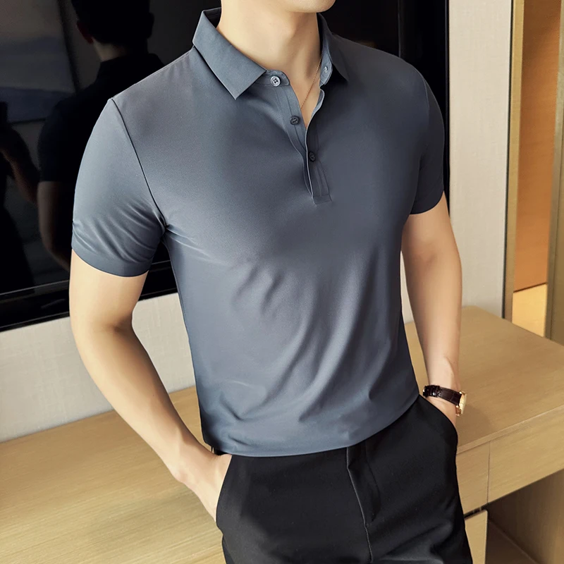 Men's Seamless Short-sleeved POLO Shirt, Suitable for Both Business and Leisure, Stretchy and Durable Short-sleeved T-shirt.
Men's Seamless Short-sleeved POLO Shirt, Suitable for Both Business and Leisure, Stretchy and Durable Short-sleeved T-shirt.