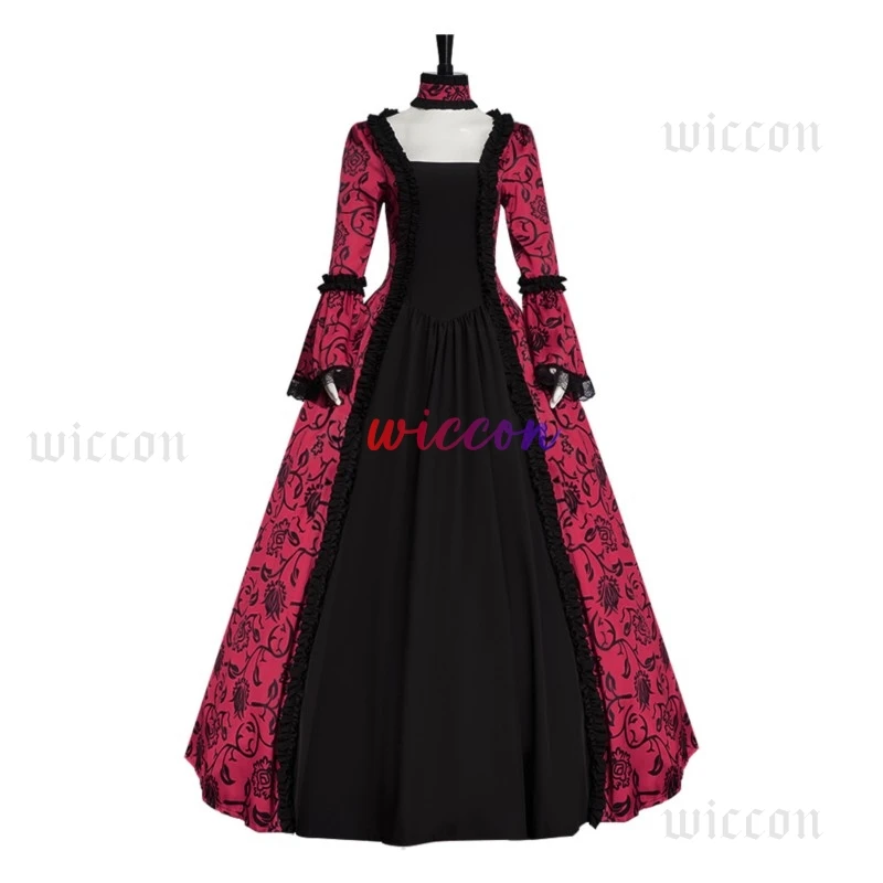 Women Victorian Medieval Queen Cosplay Costume Gentlewoman Masquerade Vitch Gothic Lace Stitching Long Court Dress Dress Up Robe
Women Victorian Medieval Queen Cosplay Costume Gentlewoman Masquerade Vitch Gothic Lace Stitching Long Court Dress Dress Up Robe