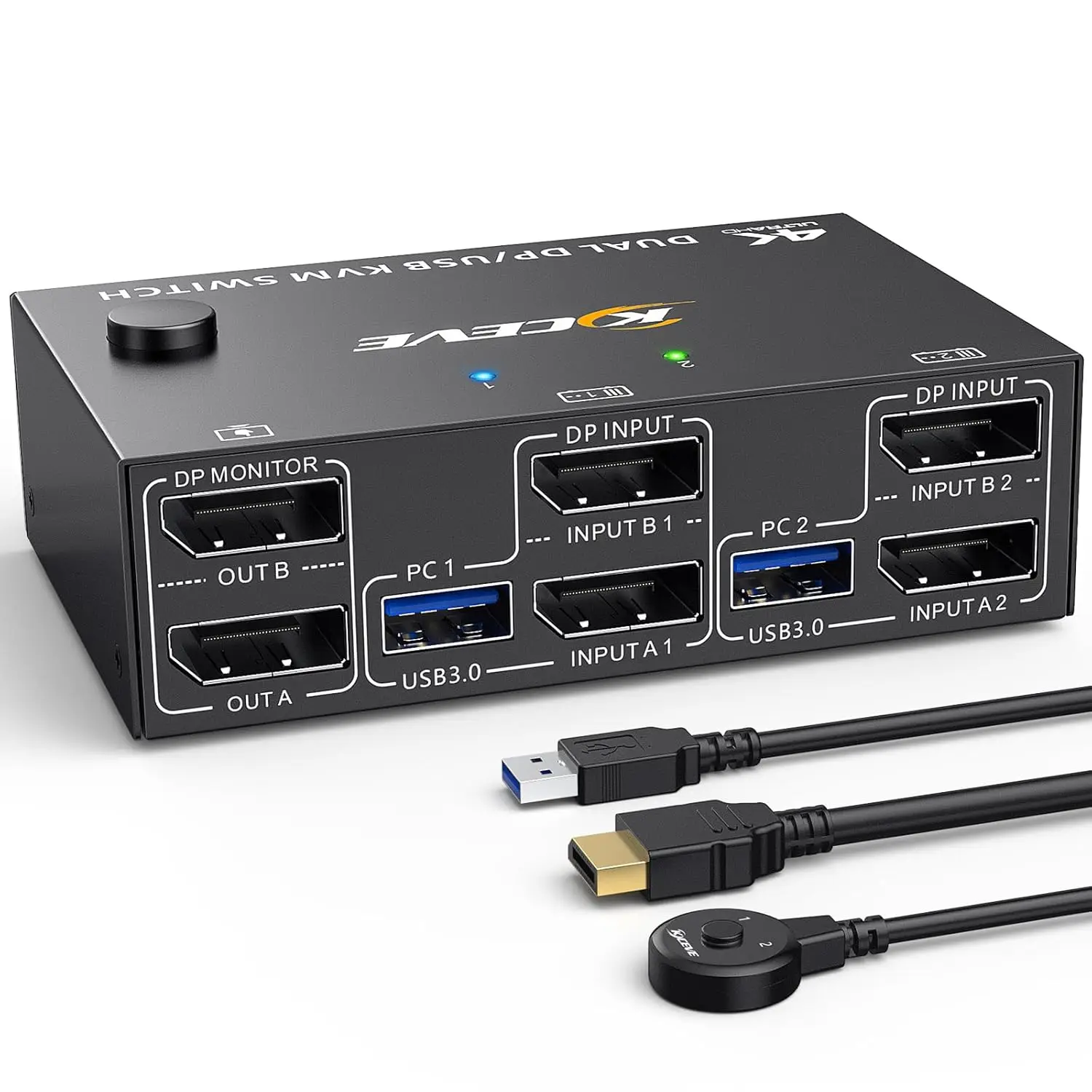 KVM Switch 2 PC 2 Monitors 8K @ 30Hz 4K @ 144Hz, Dual Monitor KVM Switch DisplayPort for 2 PC Share 2 Monitors
KVM Switch 2 PC 2 Monitors 8K @ 30Hz 4K @ 144Hz, Dual Monitor KVM Switch DisplayPort for 2 PC Share 2 Monitors