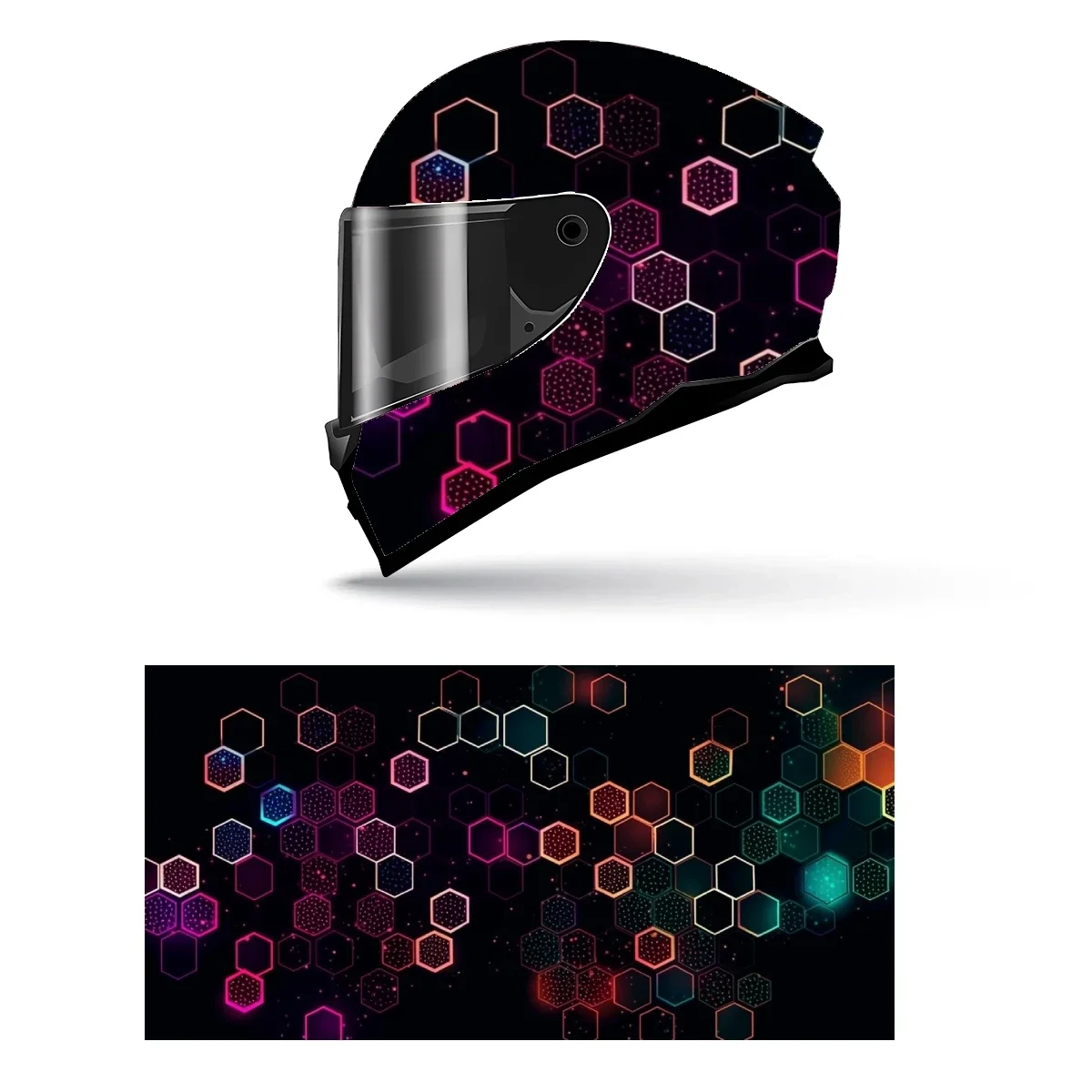 Абстрактная шестиугольная форма, полная наклейка на шлем, мотоциклетный шлем, гоночная графическая наклейка, виниловая пленка, декоративная наклейка на шлем
Абстрактная шестиугольная форма, полная наклейка на шлем, мотоциклетный шлем, гоночная графическая наклейка, виниловая пленка, декоративная наклейка на шлем