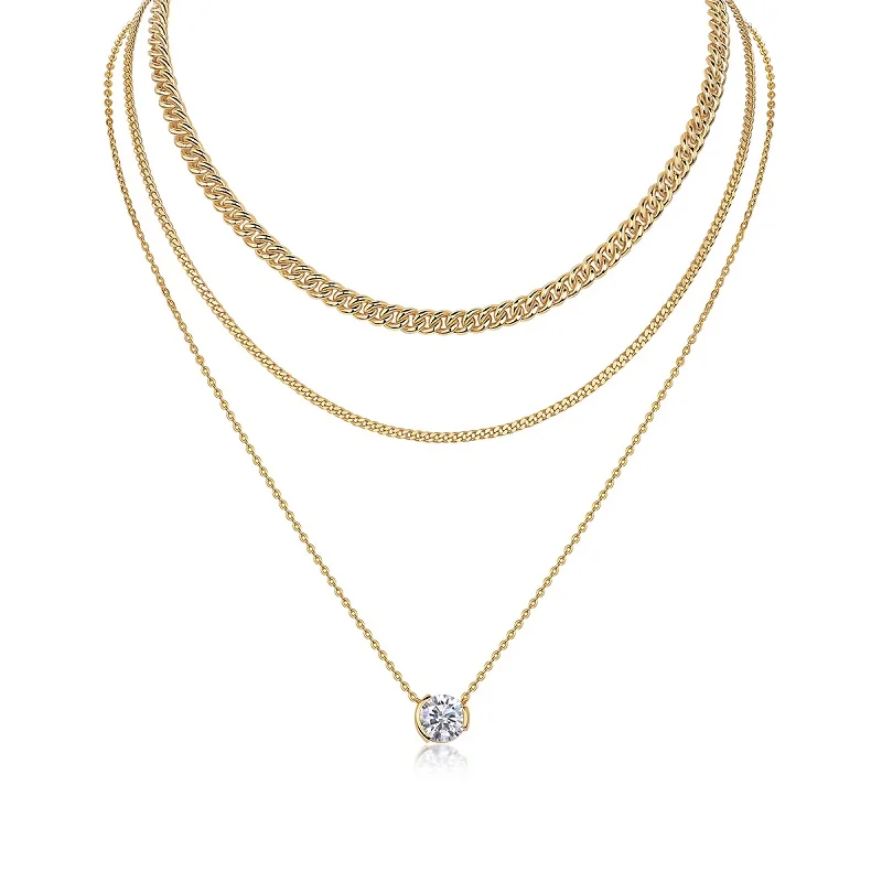 IsRainy 18K Gold Plated 925 Silver 3CT Round Cut Moissanite Necklace, GRA Certified Multi-Layer Chain, Jewelry Gift for Women
IsRainy 18K Gold Plated 925 Silver 3CT Round Cut Moissanite Necklace, GRA Certified Multi-Layer Chain, Jewelry Gift for Women