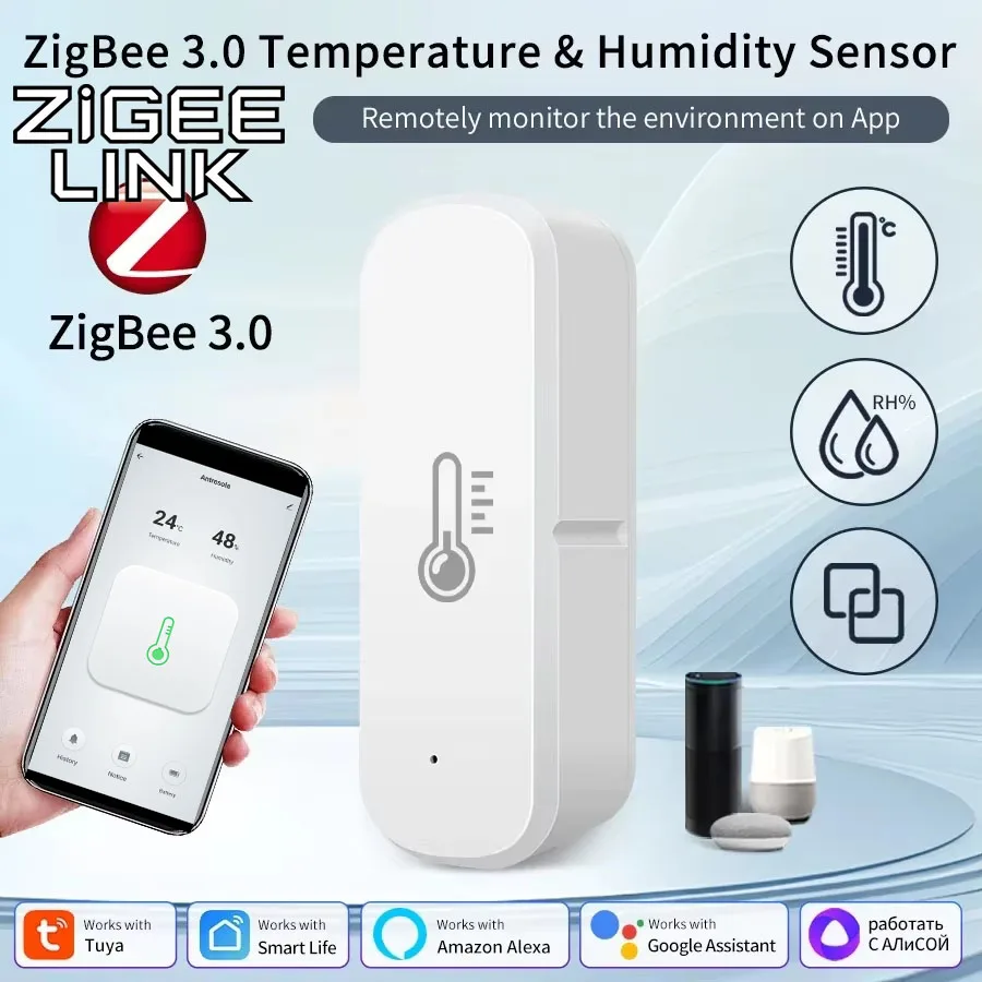 Zigbee 3,0 датчик температуры и влажности с питанием от батареи умный термометр гигрометр для Tuya Smart Life Alexa Google Assistant
Zigbee 3,0 датчик температуры и влажности с питанием от батареи умный термометр гигрометр для Tuya Smart Life Alexa Google Assistant