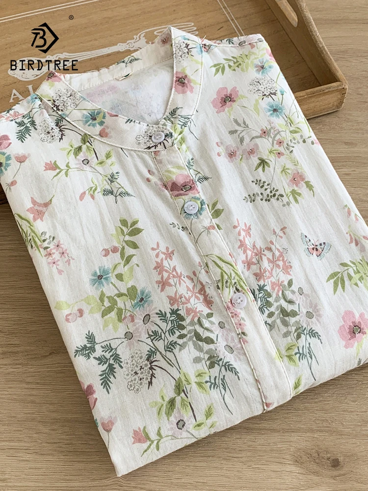 New 2025 Autumn Cotton Yarn Long Sleeve Shirt, Women Stand Ink Wash Flower Print, Mori Girl Retro Casual Loose Blouse T58287CC
New 2025 Autumn Cotton Yarn Long Sleeve Shirt, Women Stand Ink Wash Flower Print, Mori Girl Retro Casual Loose Blouse T58287CC