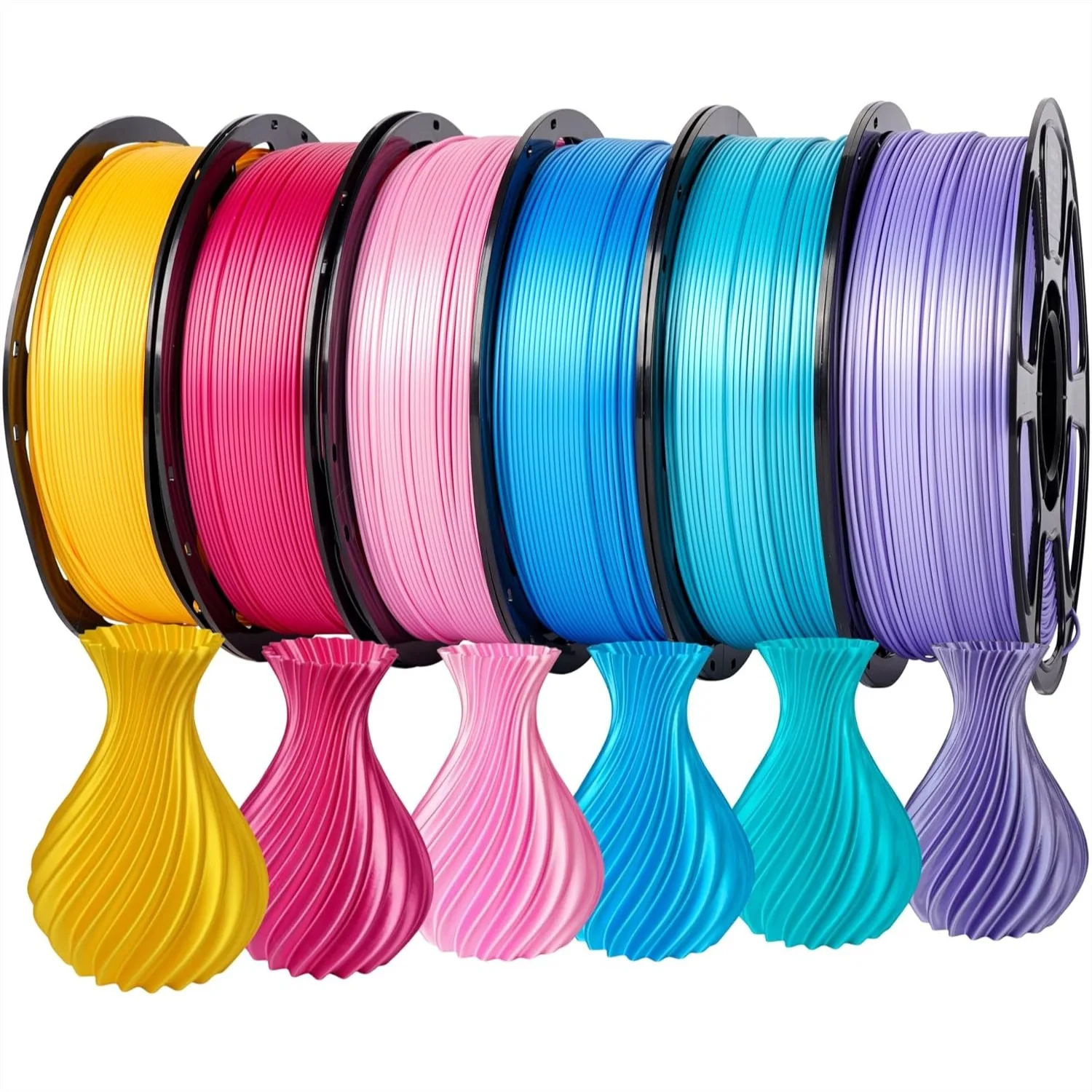 Silk PLA Filament 1.75mm Bundle 6KG, Shiny 3D Printer Filament Set with Dimensional Accuracy +/- 0.02mm, Individually Vacuum
Silk PLA Filament 1.75mm Bundle 6KG, Shiny 3D Printer Filament Set with Dimensional Accuracy +/- 0.02mm, Individually Vacuum