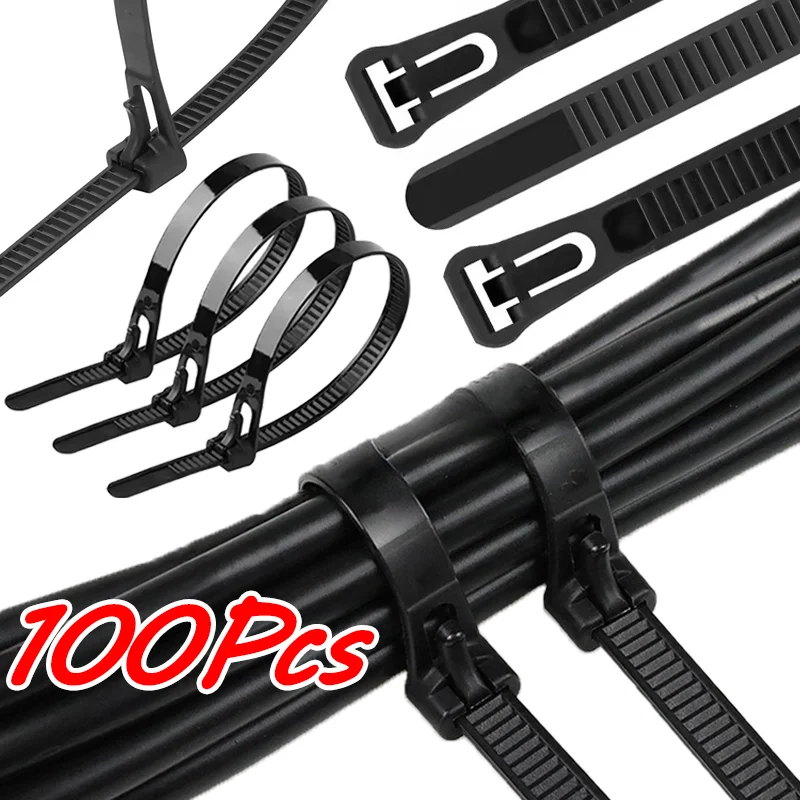 100Pcs Plastic Self-locking Nylon Cable Ties Reusable Zip Wraps Strap NylonCable Tie Set Universal Fastening Ring Loop Wire Wrap
100Pcs Plastic Self-locking Nylon Cable Ties Reusable Zip Wraps Strap NylonCable Tie Set Universal Fastening Ring Loop Wire Wrap