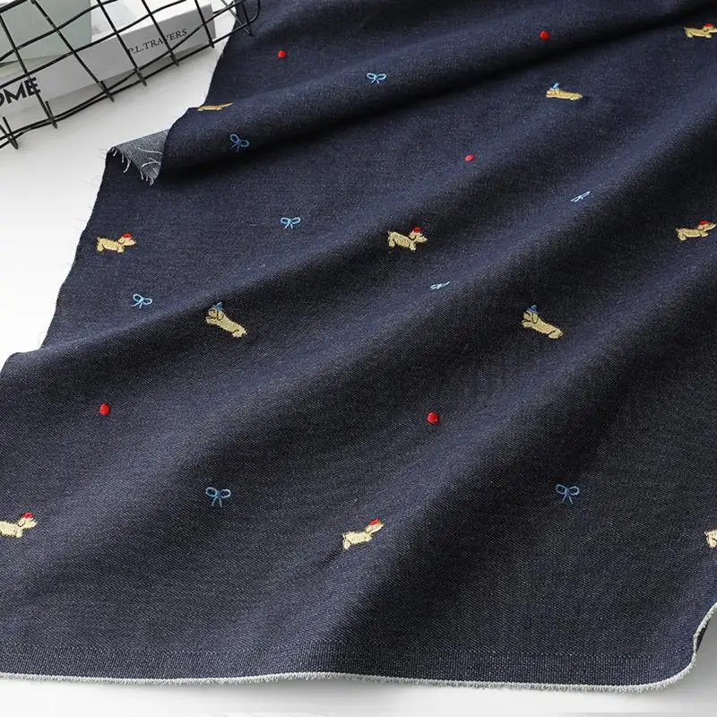 Fun Cartoon Embroidery Poly Cotton Denim Fabric Spring Summer Jacket Dress Pants Kids DIY Clothing Craft Textile Material
Fun Cartoon Embroidery Poly Cotton Denim Fabric Spring Summer Jacket Dress Pants Kids DIY Clothing Craft Textile Material