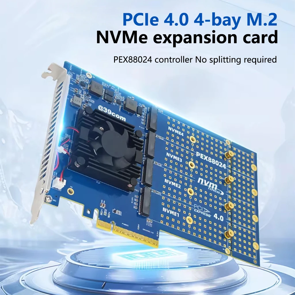 For M.2 NVMe M/B&M Key Expansion Card PCIe 4.0 4‑bay M.2 NVMe 22110/2280/2242 SSD Motherboard Bifurcation/Splitting Adapter Card
For M.2 NVMe M/B&M Key Expansion Card PCIe 4.0 4‑bay M.2 NVMe 22110/2280/2242 SSD Motherboard Bifurcation/Splitting Adapter Card