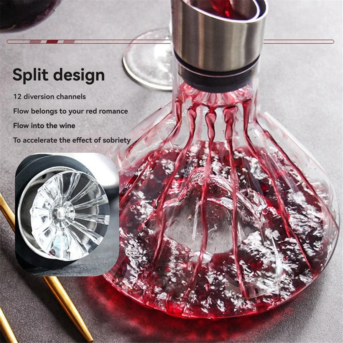 SEMOIC Wine Decanter with Decanter -Hand-Blown Lead-Free Crystal, Stainless Steel Lid, Filter, A Must for Parties and Birthdays
SEMOIC Wine Decanter with Decanter -Hand-Blown Lead-Free Crystal, Stainless Steel Lid, Filter, A Must for Parties and Birthdays