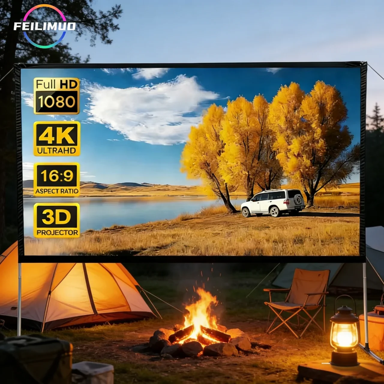 Feilimud 100 inch 16:9 projection screen frame bracket, portable projection screen fabric for movies and videos
Feilimud 100 inch 16:9 projection screen frame bracket, portable projection screen fabric for movies and videos