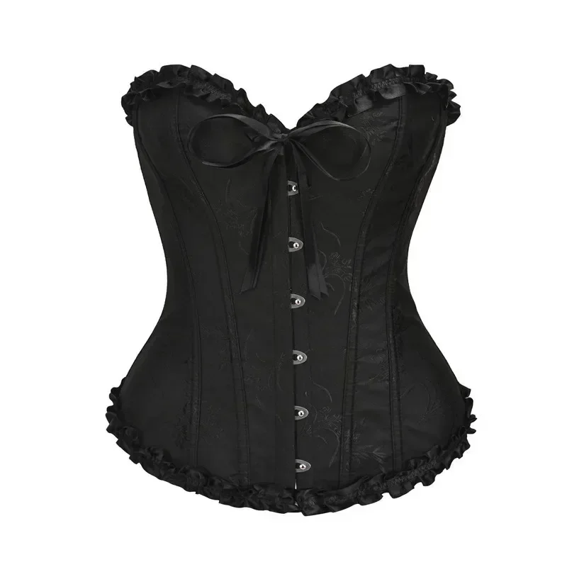 Women Lace Up Corset Top Gothic Brocade Jacquard Sexy Overbust Bustier Ruffles Bodice Renaissance Body Shaper Lingerie
Women Lace Up Corset Top Gothic Brocade Jacquard Sexy Overbust Bustier Ruffles Bodice Renaissance Body Shaper Lingerie