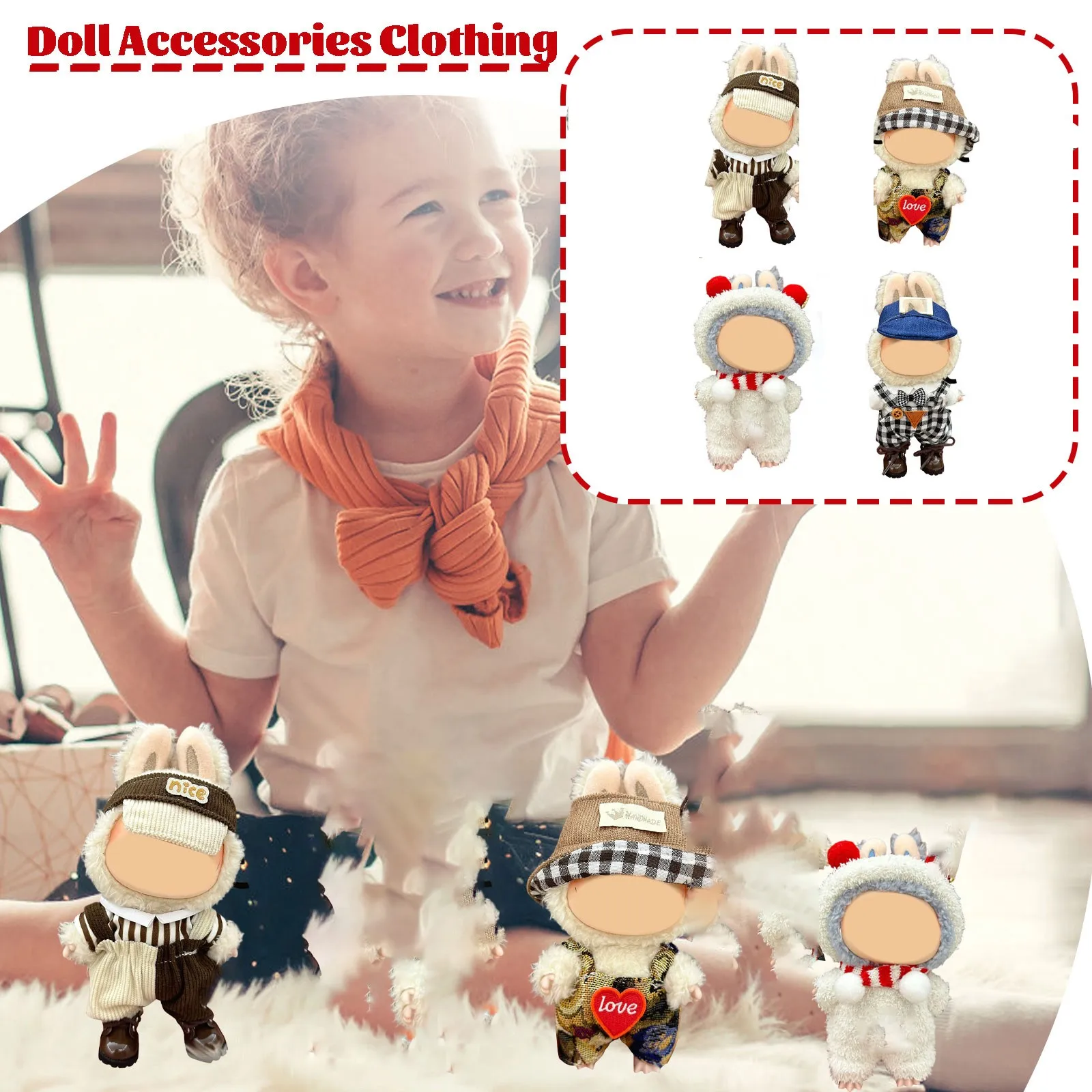 Cute Mini Plush Doll'S Clothes Outfit Only Clothing Accessories For 17cm Labubu Dolls Sweater Hoodie Clothing DIY Kids Gifts
Cute Mini Plush Doll'S Clothes Outfit Only Clothing Accessories For 17cm Labubu Dolls Sweater Hoodie Clothing DIY Kids Gifts