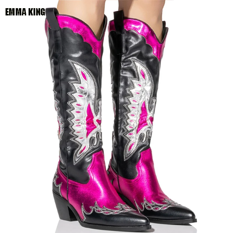 New Luxury Sewing Floral Western Cowgirl Boots For Women 2023 Shiny Metallic Cowboy Mujer Women's Embroidery Knee High Shoes 44
New Luxury Sewing Floral Western Cowgirl Boots For Women 2023 Shiny Metallic Cowboy Mujer Women's Embroidery Knee High Shoes 44