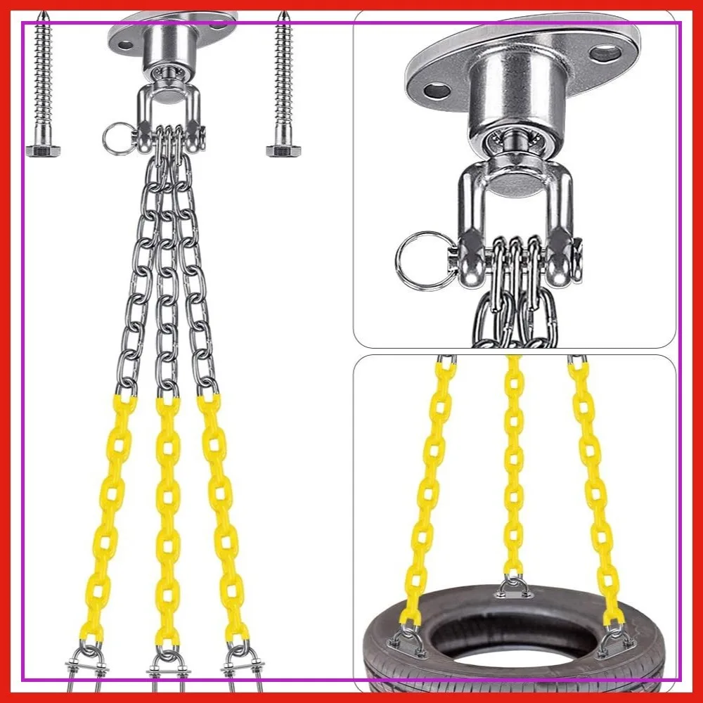 360° Rotating Tire Swing Hardware Kit Heavy Duty 700 LBS Capacity with Coated Chains and Hooks
360° Rotating Tire Swing Hardware Kit Heavy Duty 700 LBS Capacity with Coated Chains and Hooks