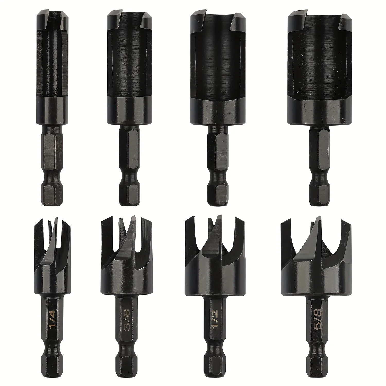 8 Pack Wood Plug Cutter Drill Bit Set, Straight and Tapered Taper Cutting Tool 1/4", 5/16", 3/8", 1/2", 1/4 Inch Hex Shank
8 Pack Wood Plug Cutter Drill Bit Set, Straight and Tapered Taper Cutting Tool 1/4", 5/16", 3/8", 1/2", 1/4 Inch Hex Shank