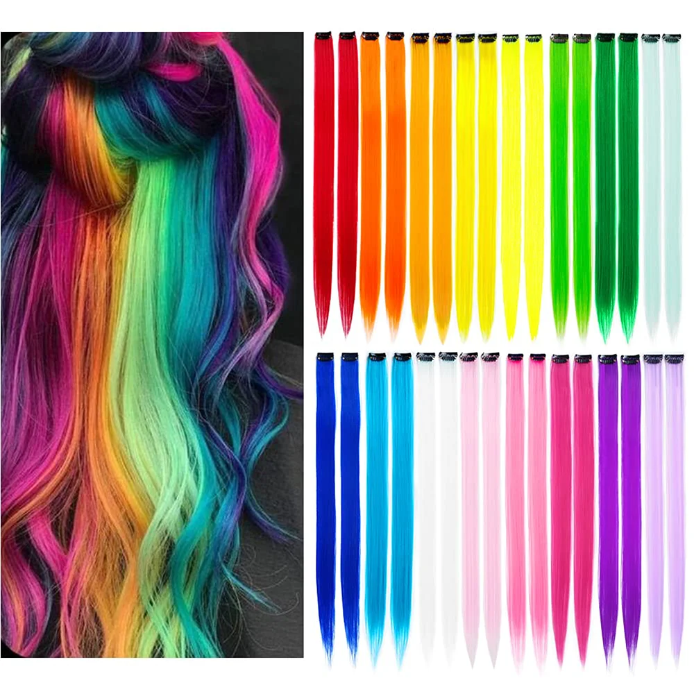22inch 32Pcs straight Multi-colors highlights clip in synthetic hair exetensions for daily use party cosply for women
22inch 32Pcs straight Multi-colors highlights clip in synthetic hair exetensions for daily use party cosply for women