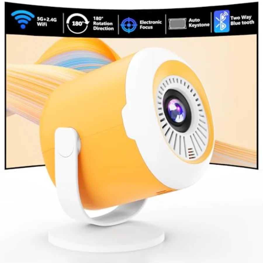 Portable Mini Projector with WiFi and Bluetooth Rotatable Movie Projector with Electronic Focus LED Pico Projectors for Home Th
Portable Mini Projector with WiFi and Bluetooth Rotatable Movie Projector with Electronic Focus LED Pico Projectors for Home Th