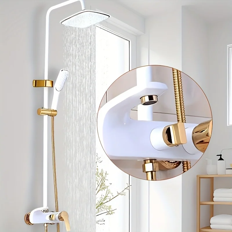 1pcBlack with Gold Shower System,Multifunctional Wall Mounted Shower Combo Set,Includes multiple faucets,With Extension Rod
1pcBlack with Gold Shower System,Multifunctional Wall Mounted Shower Combo Set,Includes multiple faucets,With Extension Rod