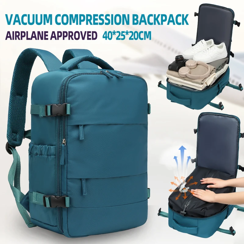 Вакуумный компрессионный рюкзак с набором насосов, ручная кладь, одобренная Ryanair, сумка для ноутбука большой емкости с несколькими отделениями, 15,6 дюйма
Вакуумный компрессионный рюкзак с набором насосов, ручная кладь, одобренная Ryanair, сумка для ноутбука большой емкости с несколькими отделениями, 15,6 дюйма