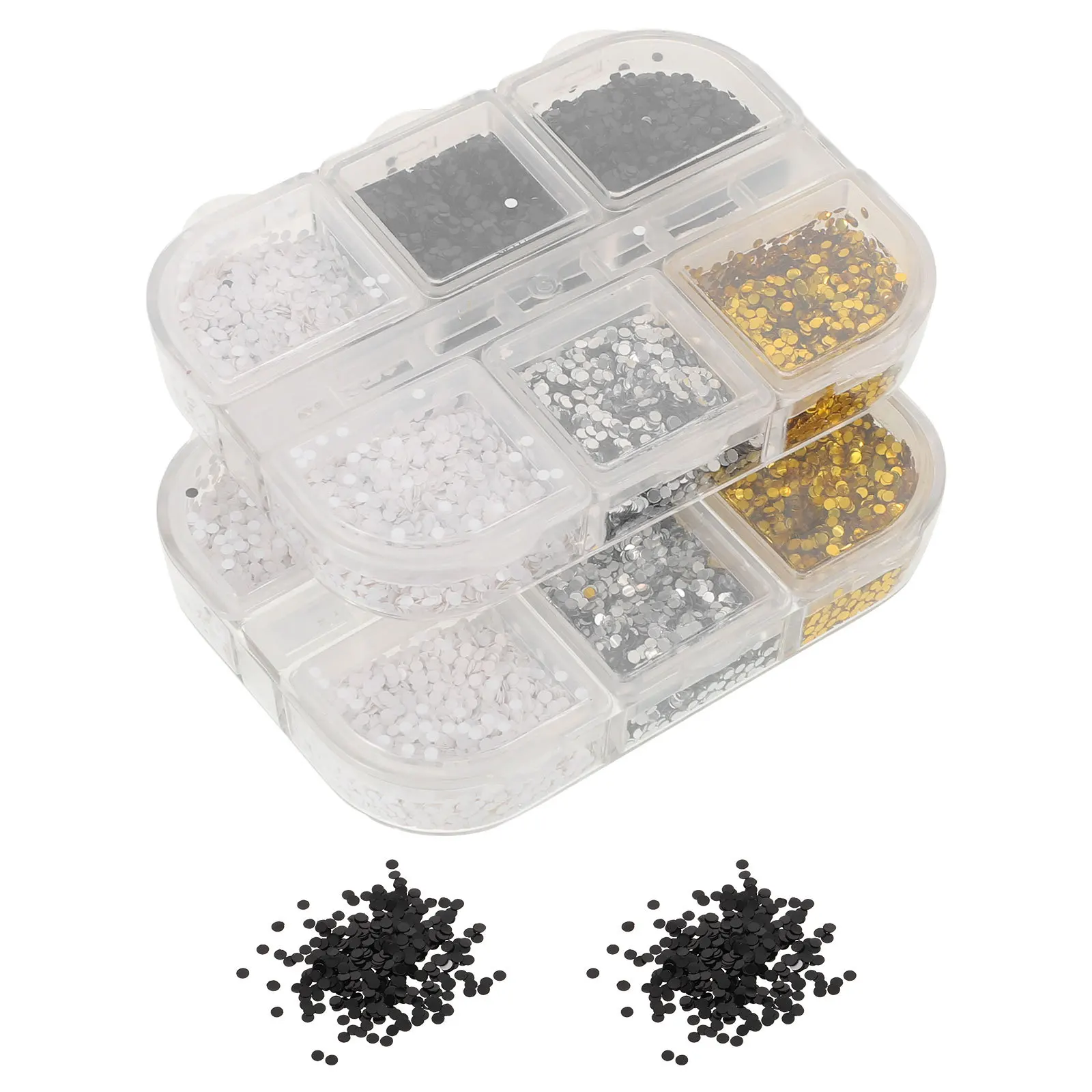 2 Boxes Tiny Round Dot Sequins 6 Grid Colorful Nail Glitter Flakes for DIY Nail Art Decoration Manicure Supplies Accessories
2 Boxes Tiny Round Dot Sequins 6 Grid Colorful Nail Glitter Flakes for DIY Nail Art Decoration Manicure Supplies Accessories