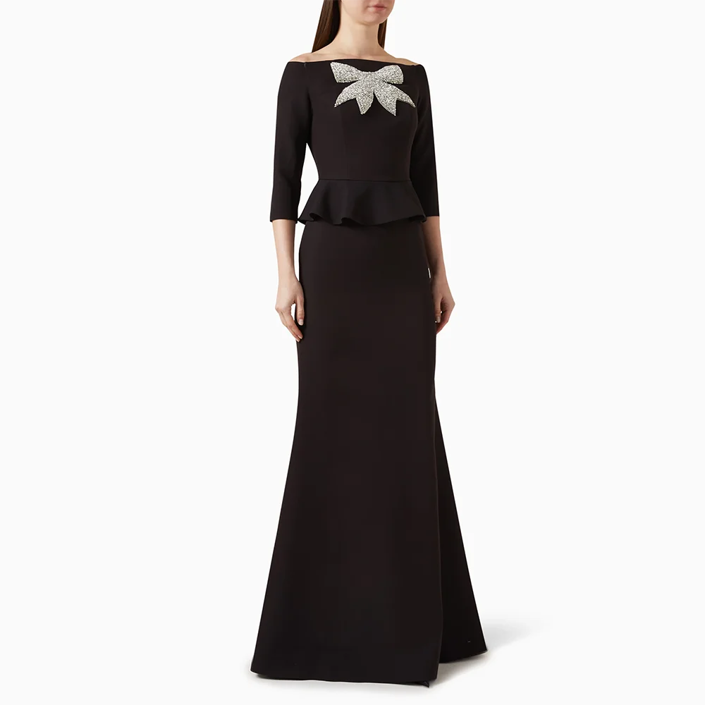 Customized Elegant Boat Neck Evening Party Dress with Bow Half Sleeves Woman Night Mermaid Floor-Length Prom Dress 2025
Customized Elegant Boat Neck Evening Party Dress with Bow Half Sleeves Woman Night Mermaid Floor-Length Prom Dress 2025