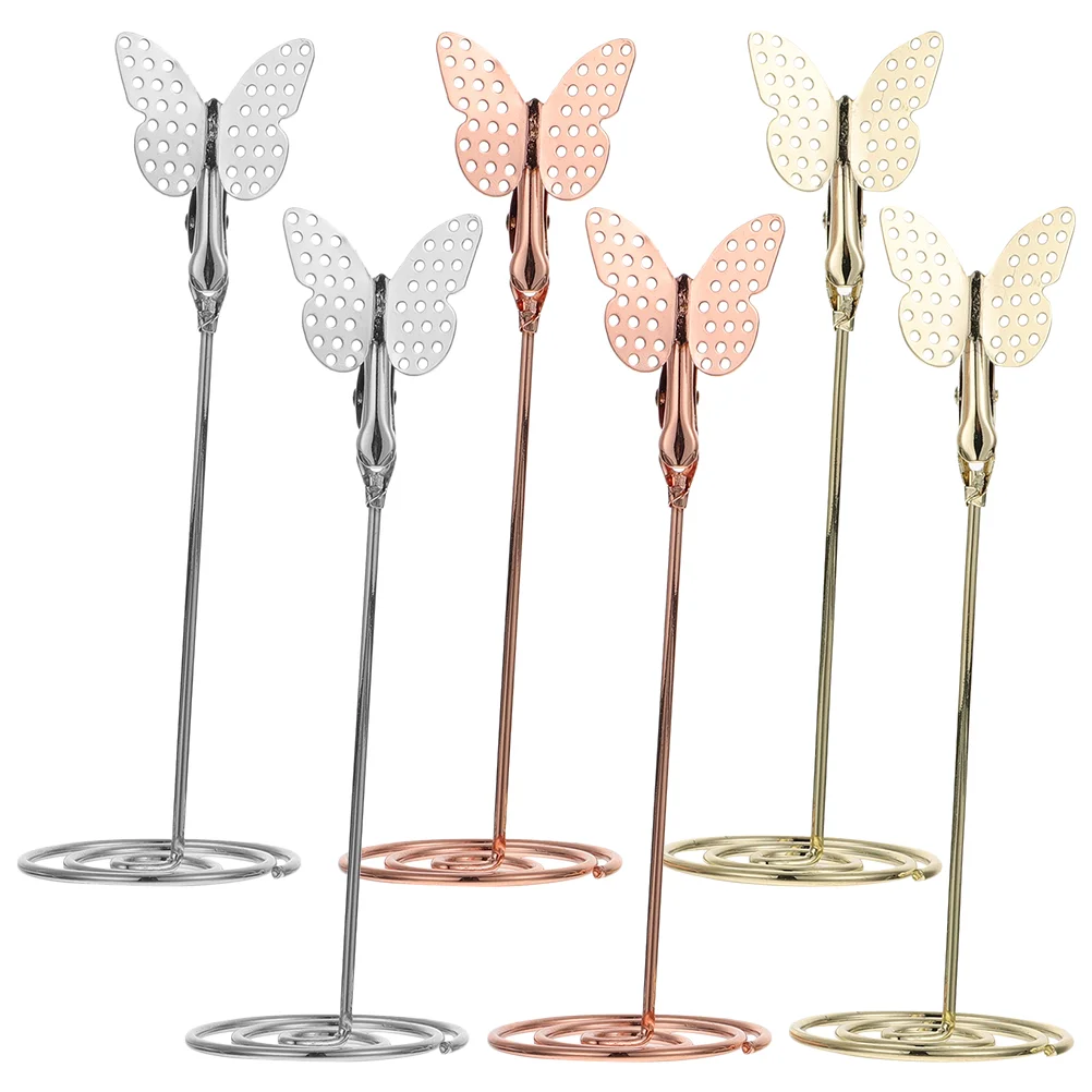6 Pcs Butterfly Note Holder Small Table Cards Stand Photo Holders for Tables Wedding Metal Number Office
6 Pcs Butterfly Note Holder Small Table Cards Stand Photo Holders for Tables Wedding Metal Number Office