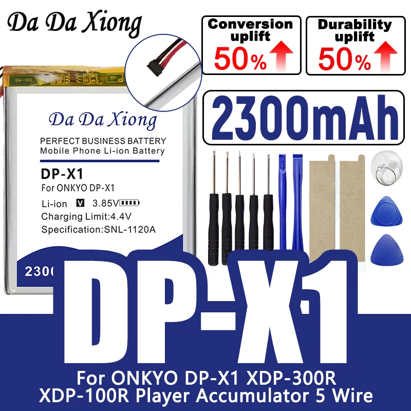 DaDaXiong DP-X1 XDP-300R 100R Player 2300mAh Battery for ONKYO DP-X1 XDP-300R XDP-100R Player Accumulator 5 Wire Batteries
DaDaXiong DP-X1 XDP-300R 100R Player 2300mAh Battery for ONKYO DP-X1 XDP-300R XDP-100R Player Accumulator 5 Wire Batteries