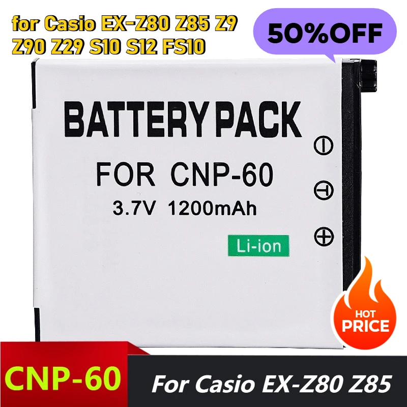 NEW 3.7V 1200mAh for Casio EX-Z80 Z85 Z9 Z90 Z29 S10 S12 FS10 CNP-60 Batteries
NEW 3.7V 1200mAh for Casio EX-Z80 Z85 Z9 Z90 Z29 S10 S12 FS10 CNP-60 Batteries