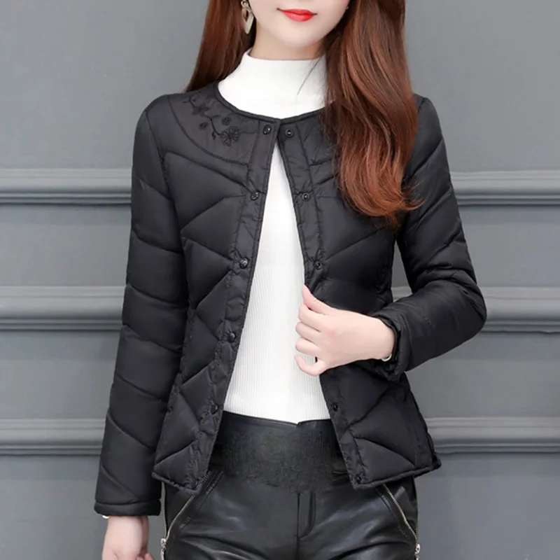 Jackets Women Winter Long Sleeve Outerwear Black Slim Cotton Jacket New Fashion Single Breasted Coats
Jackets Women Winter Long Sleeve Outerwear Black Slim Cotton Jacket New Fashion Single Breasted Coats